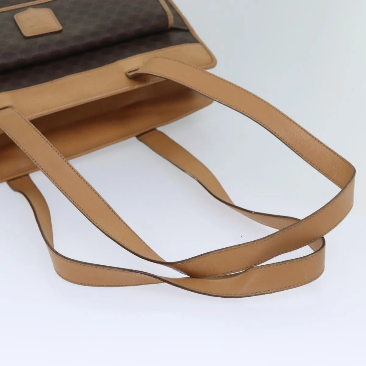 CELINE Macadam Canvas Tote Bag PVC Leather Brown Auth ep3734