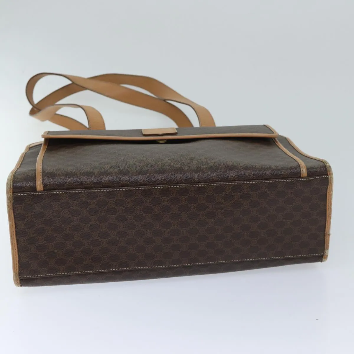 CELINE Macadam Canvas Tote Bag PVC Leather Brown Auth ep3734
