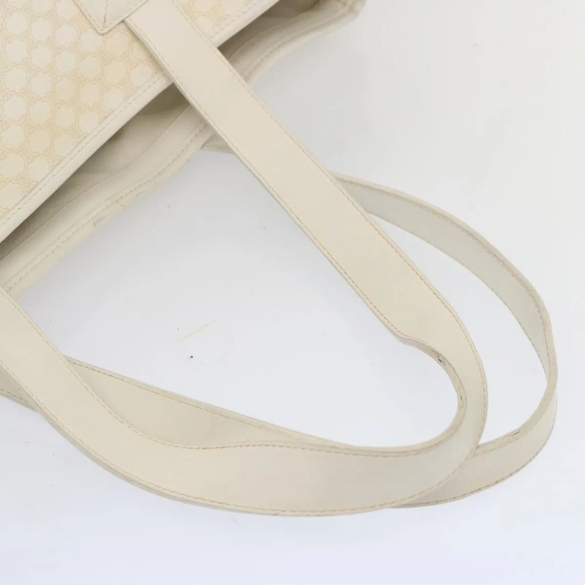 CELINE Macadam Canvas Tote Bag PVC White Auth 68393