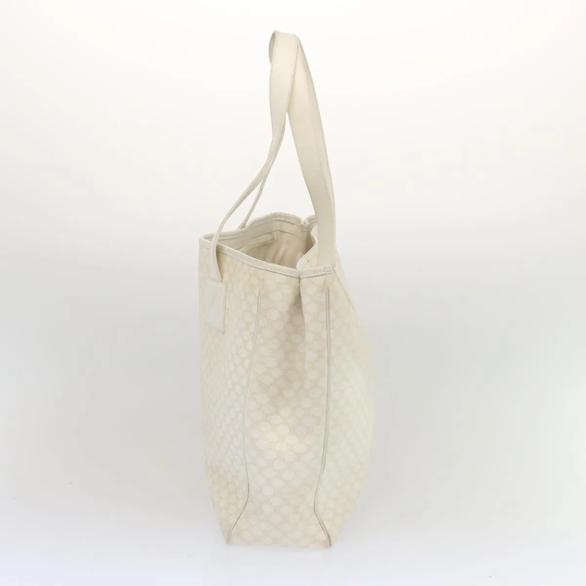 CELINE Macadam Canvas Tote Bag PVC White Auth 68393