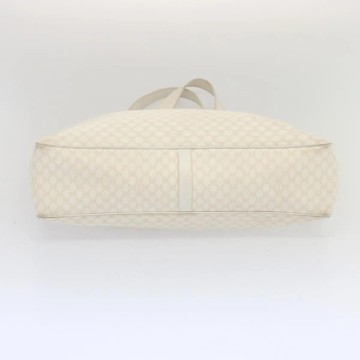 CELINE Macadam Canvas Tote Bag PVC White Auth 68393