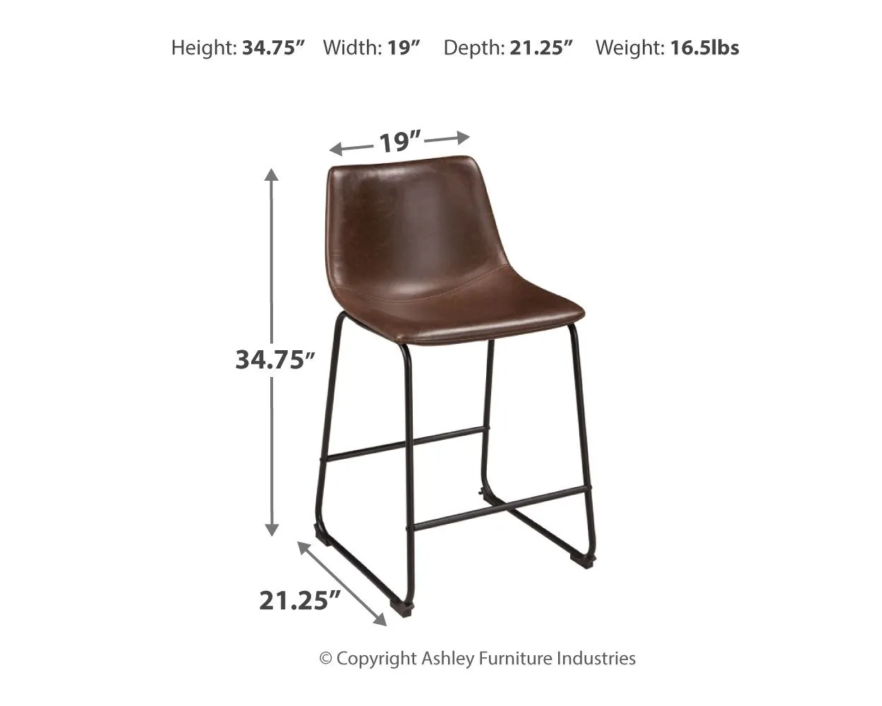 Centiar - Brown - Upholstered Barstool (2/CN)