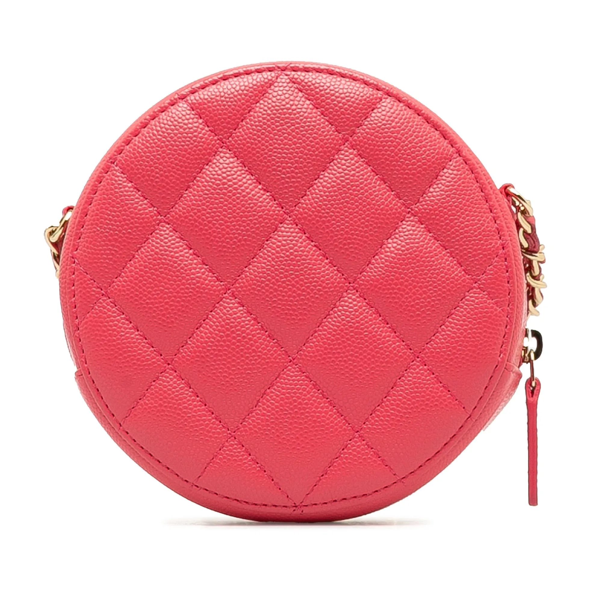 CHANEL 19 Round Caviar Clutch With Chain Crossbody Bag