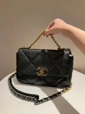 Chanel 19 Small Black Quilted Shoulder Bag