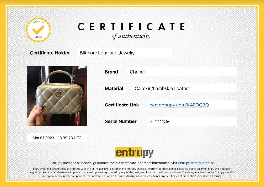 Chanel bag Metallic Lambskin Quilted Top Handle Vanity Case Gold