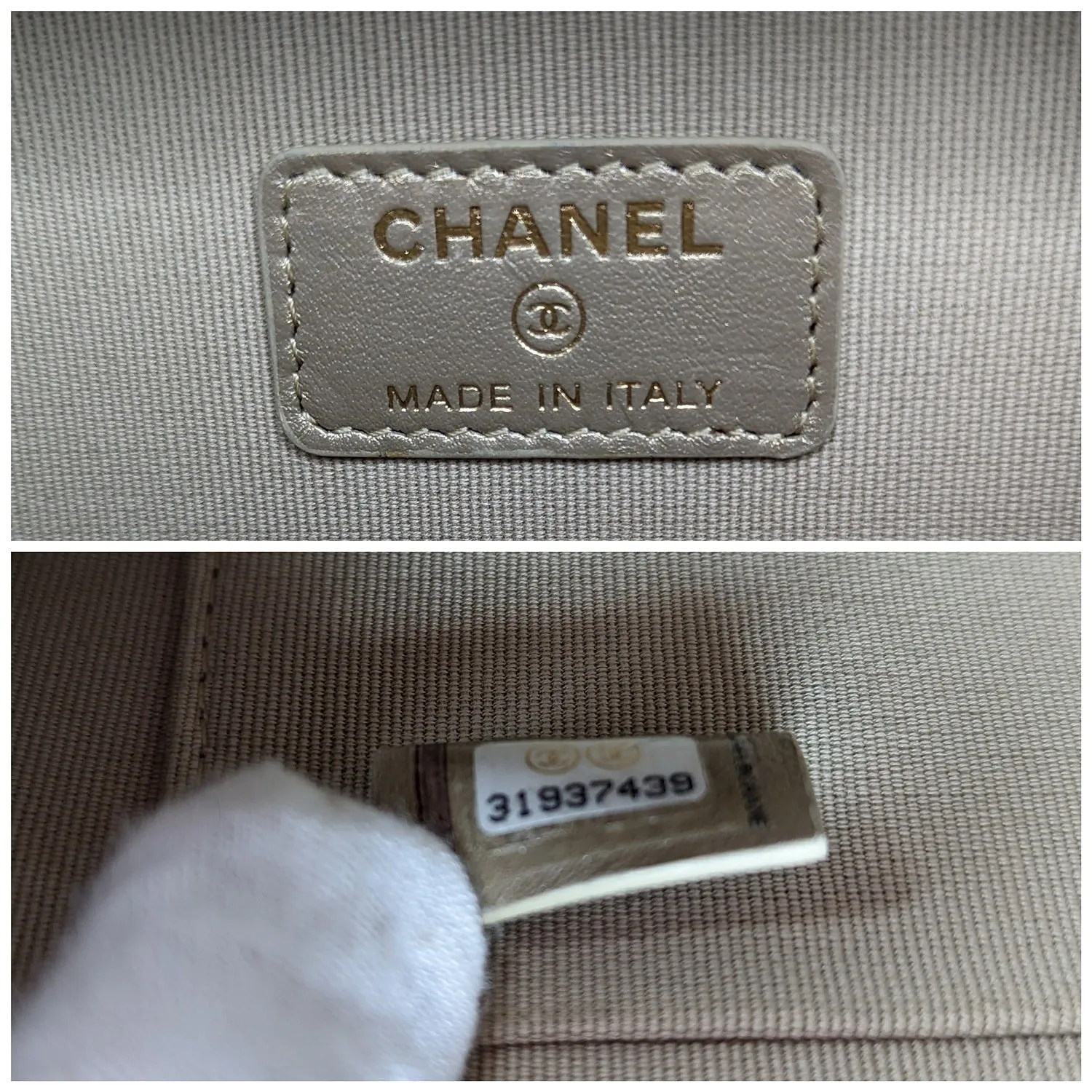Chanel bag Metallic Lambskin Quilted Top Handle Vanity Case Gold