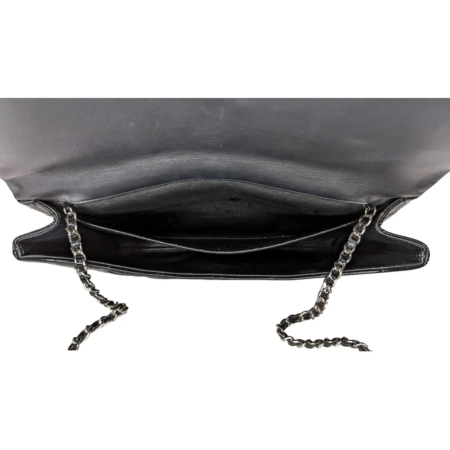 Chanel bags Black Patent Leather New Clutch With Chain CWC