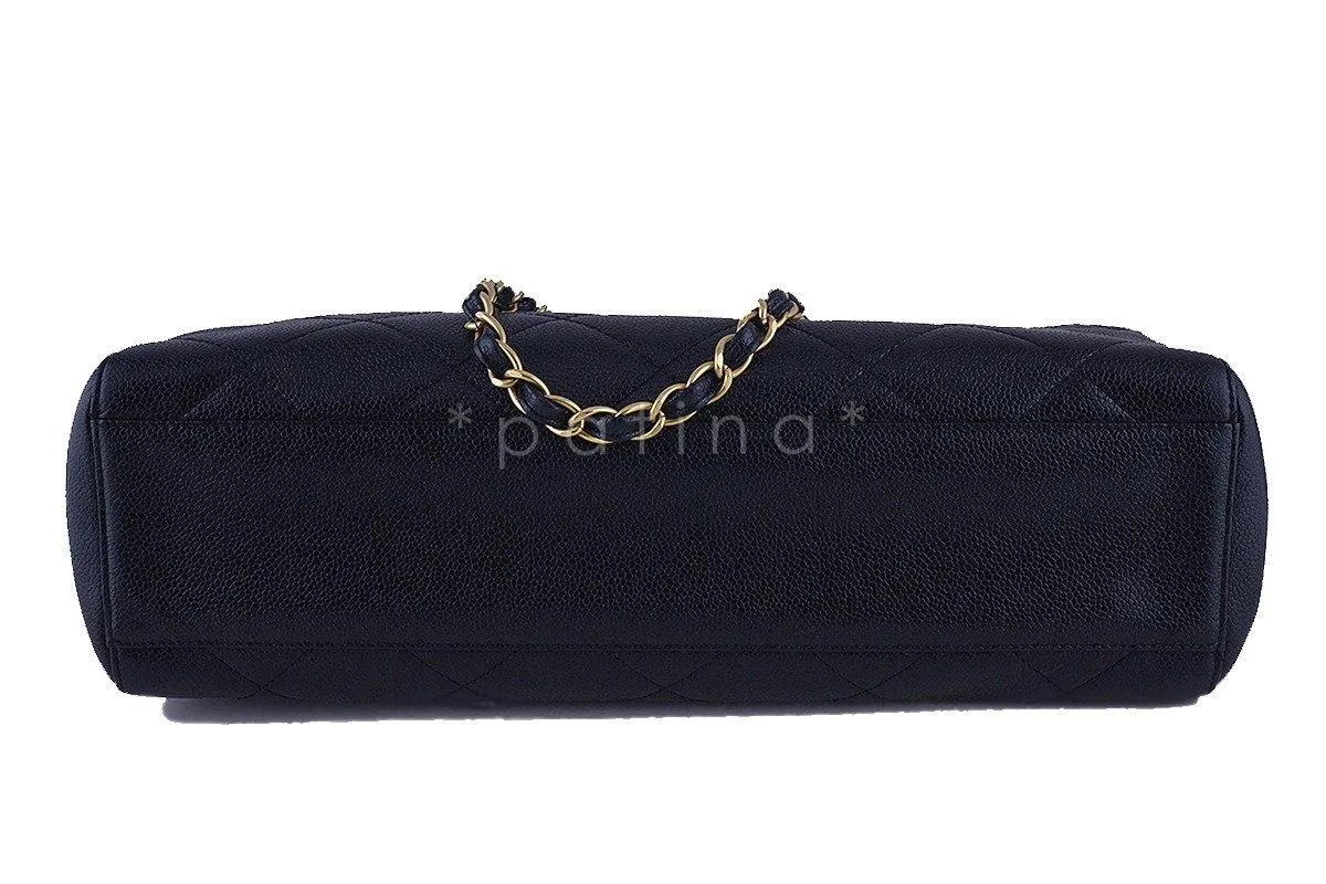 Chanel Black Caviar Quilted Large Shopper Tote Bag