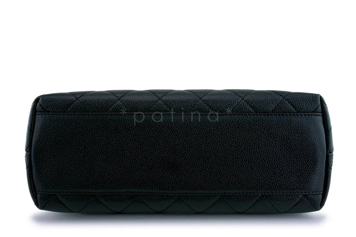 Chanel Black Large Caviar Classic Quilted Kelly Flap Bag SHW