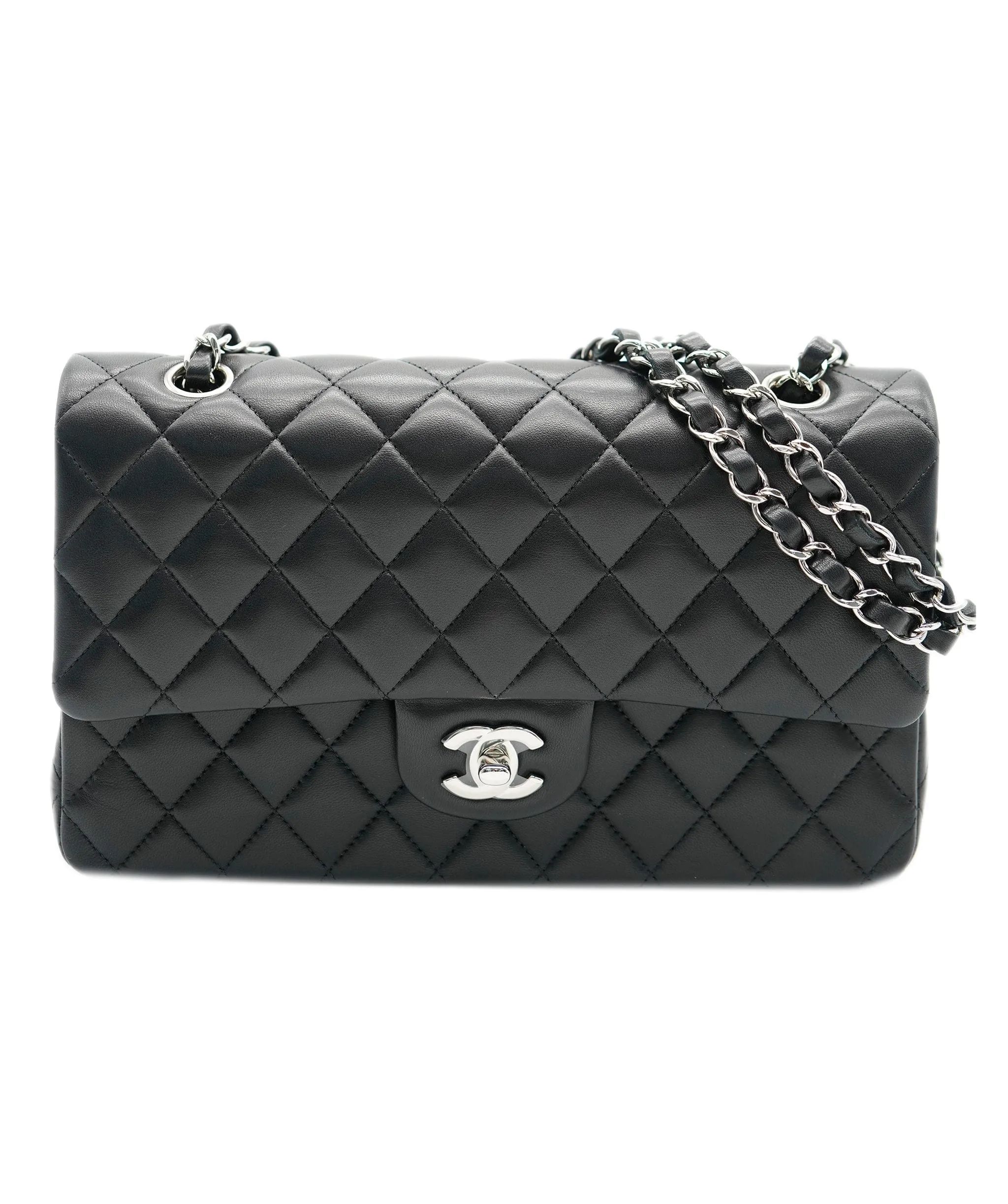 Chanel Black Leather Quilted Lambskin Medium Classic Flap Bag  ASC4267