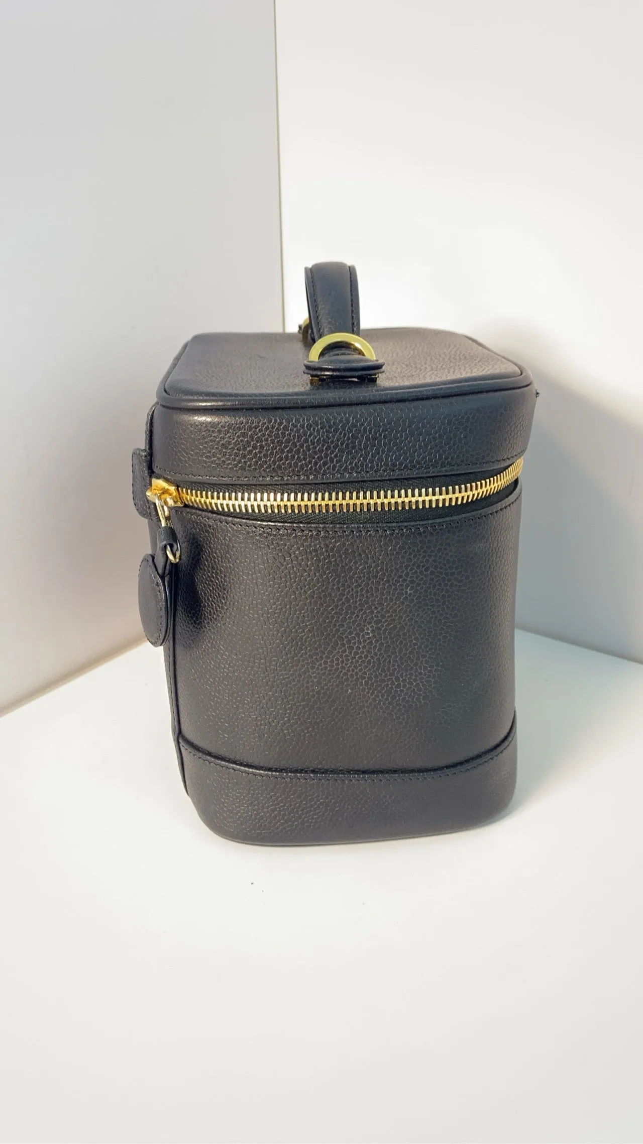 Chanel Black Leather Vanity Case Bag