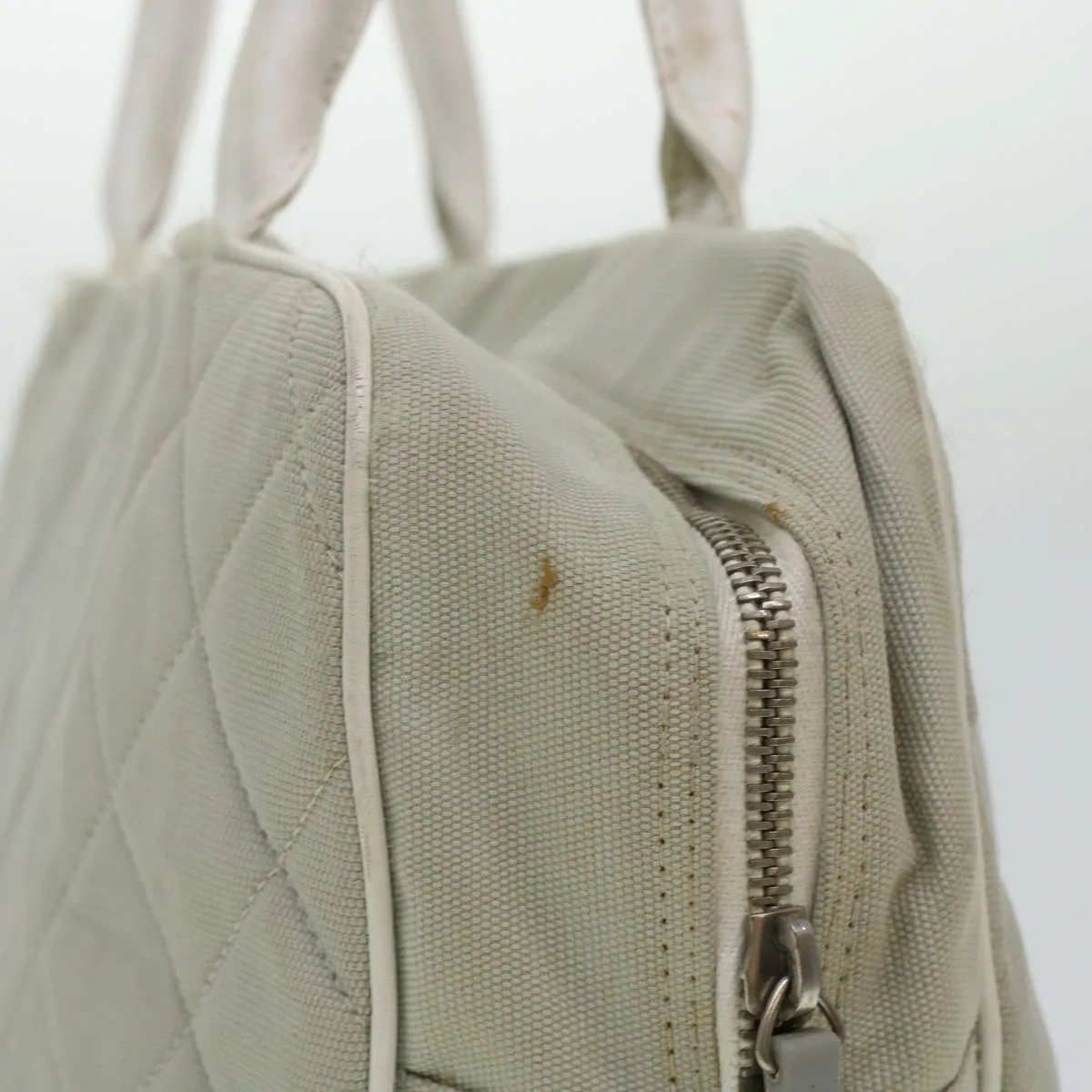 Chanel Boston Bag Canvas Gray CC  bs6078
