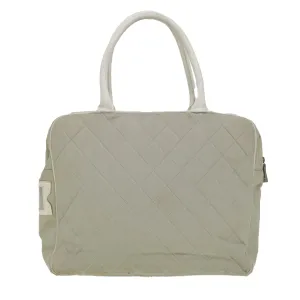 CHANEL Boston Bag Canvas Gray CC  bs6078