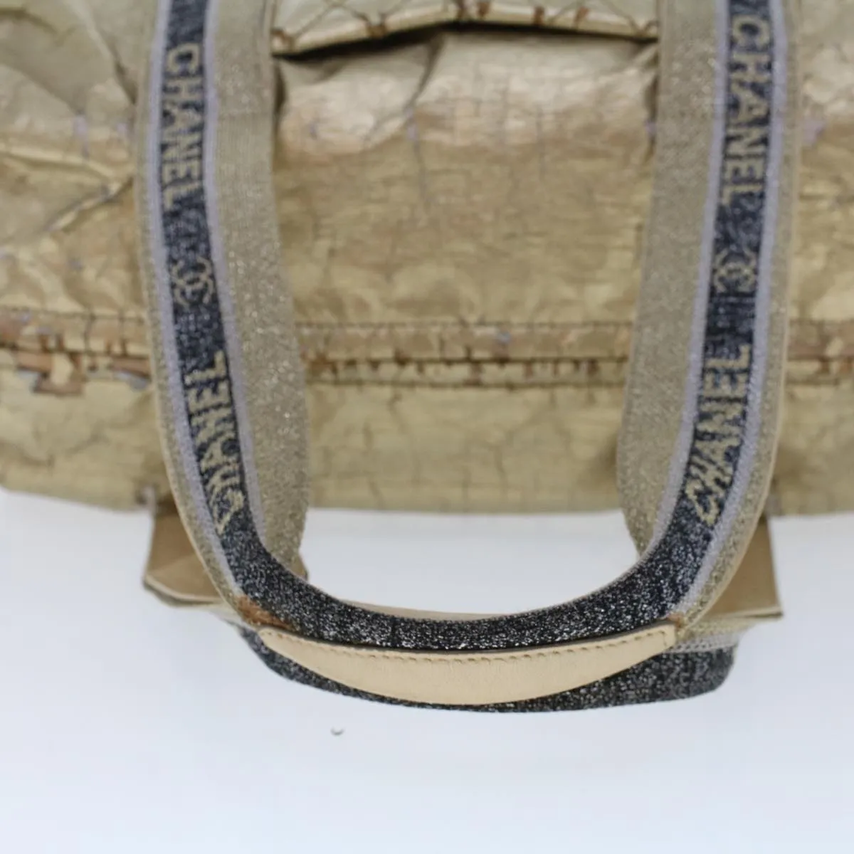 Chanel Boston Bag Patent leather Gold Tone CC Auth yb278