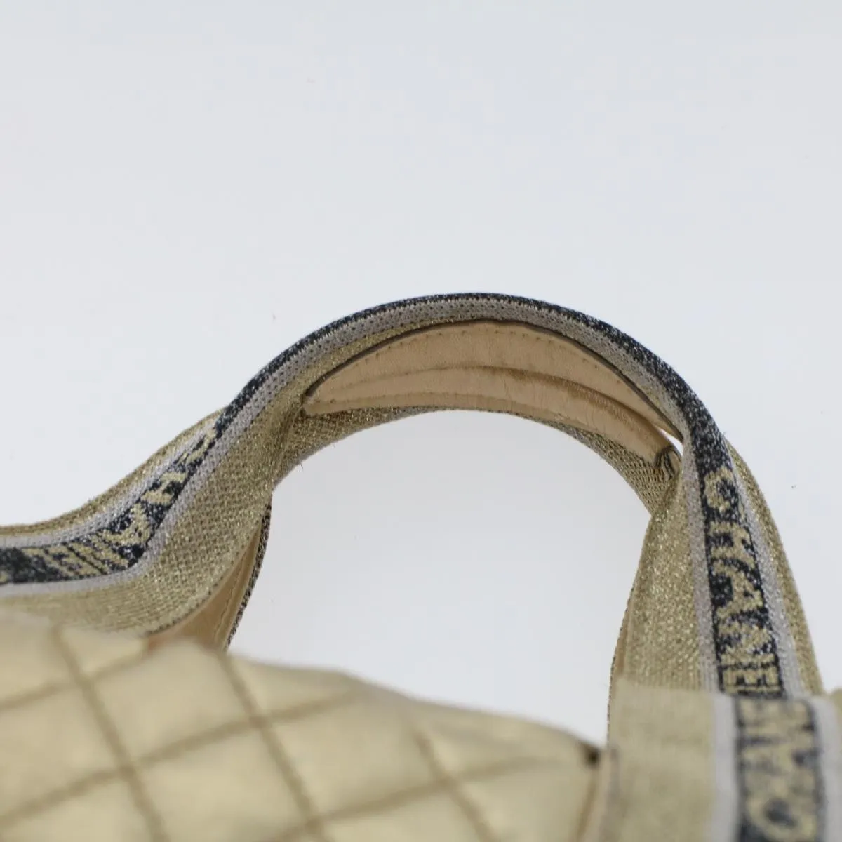 Chanel Boston Bag Patent leather Gold Tone CC Auth yb278