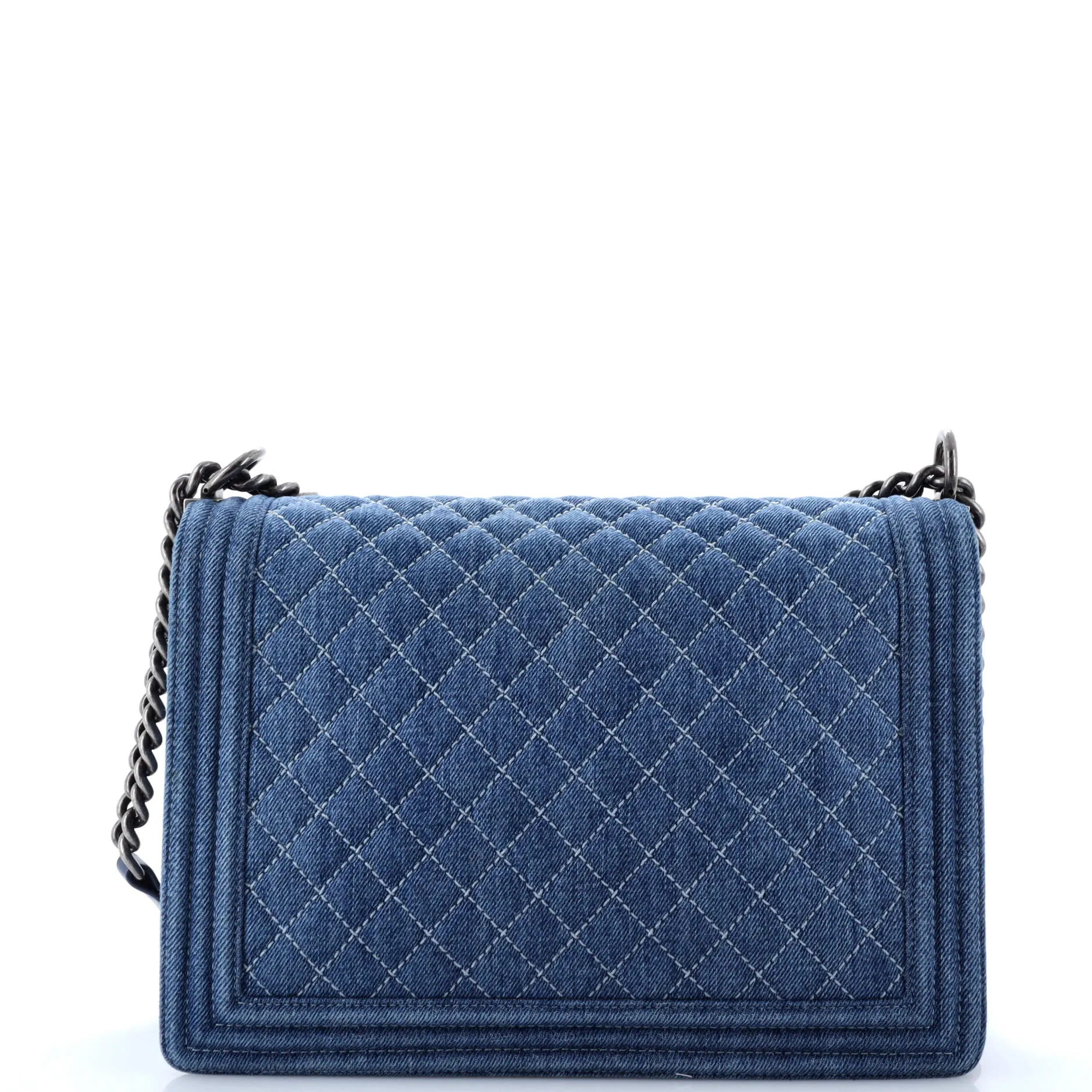 Chanel Boy Flap Bag Quilted Denim Large