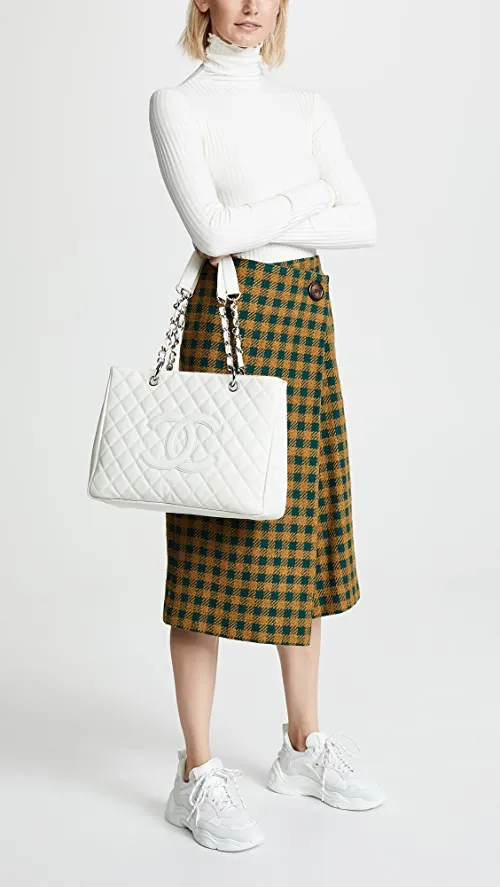 CHANEL CAVIAR QUILTED LAMBSKIN SHOPPER TOTE BAG