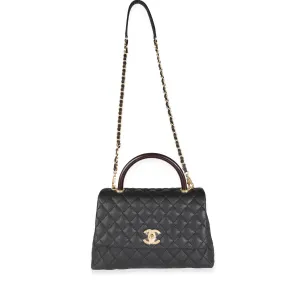 CHANEL CAVIAR QUILTED MEDIUM COCO TOP HANDLE FLAP BAG