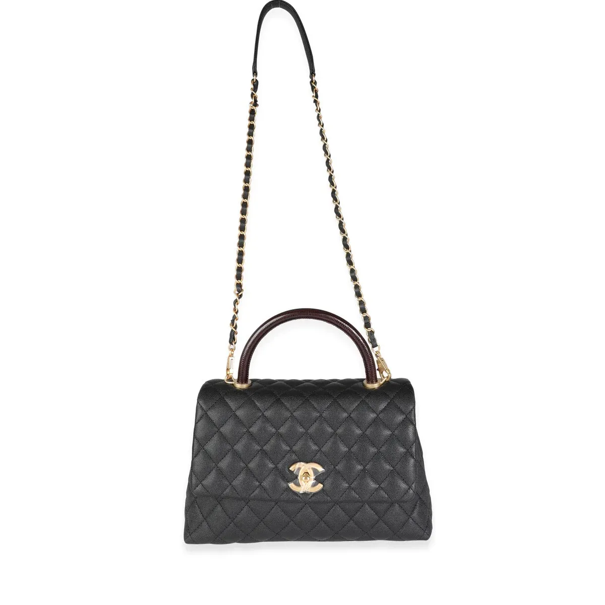 CHANEL CAVIAR QUILTED MEDIUM COCO TOP HANDLE FLAP BAG