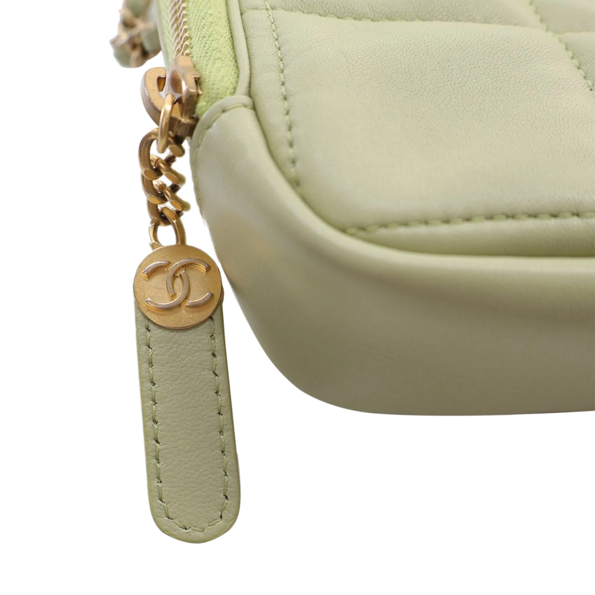 Chanel CC Lambskin Diamond Clutch with Chain Crossbody Bag
