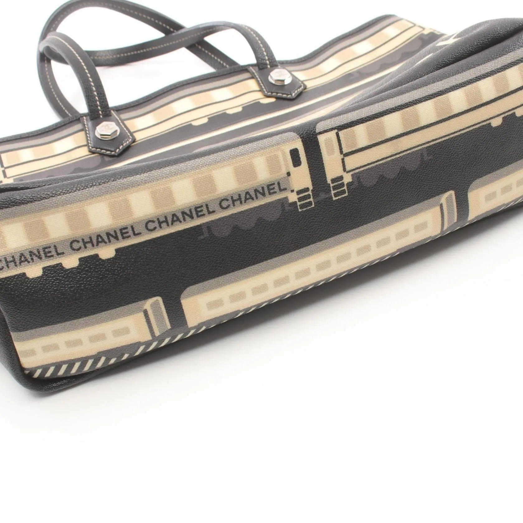 Chanel Central Station Tote Bag PVC Canvas Leather