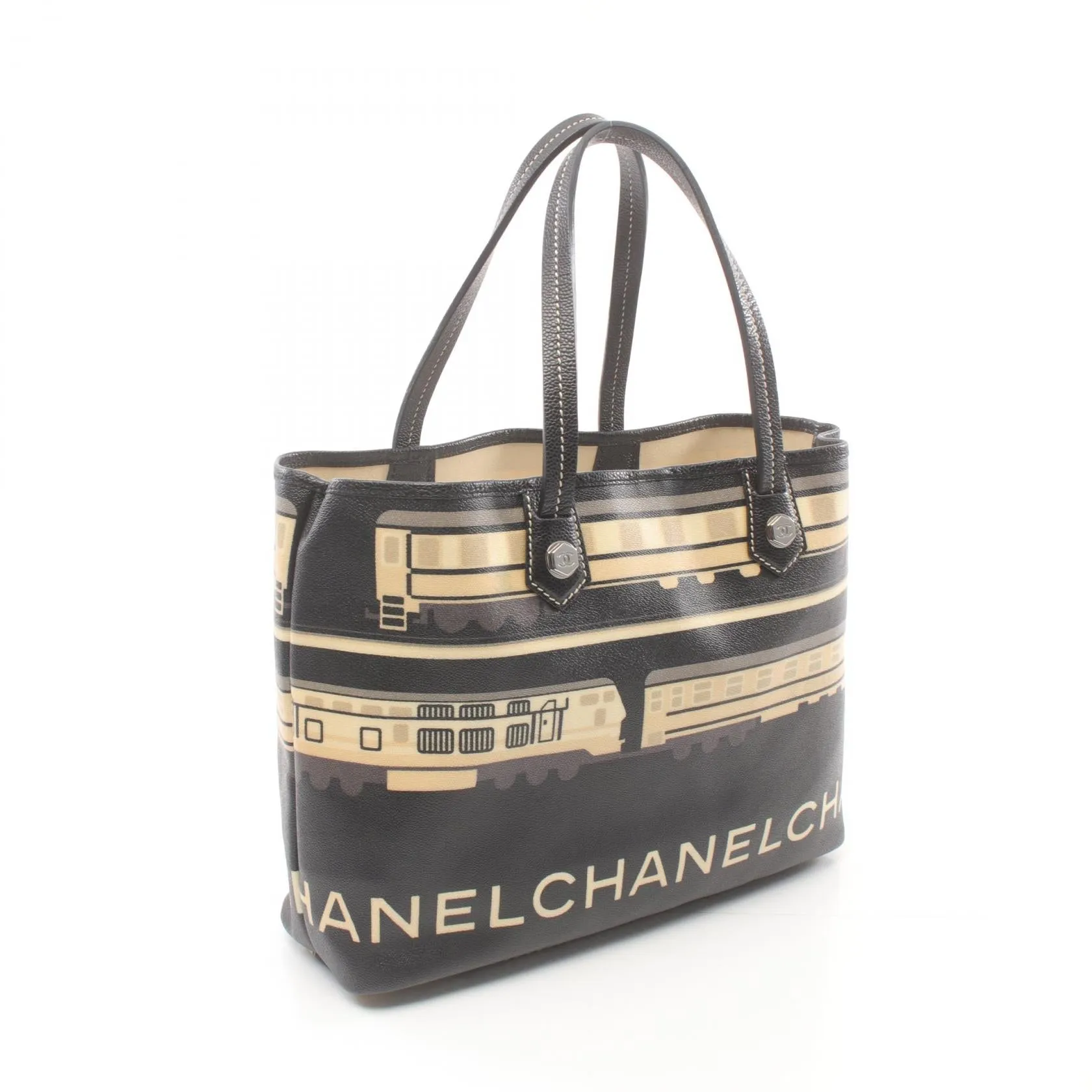 Chanel Central Station Tote Bag PVC Canvas Leather