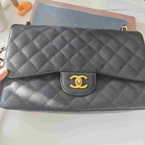 Chanel CF Jumbo Bag Black Quilted Leather Shoulder Bag