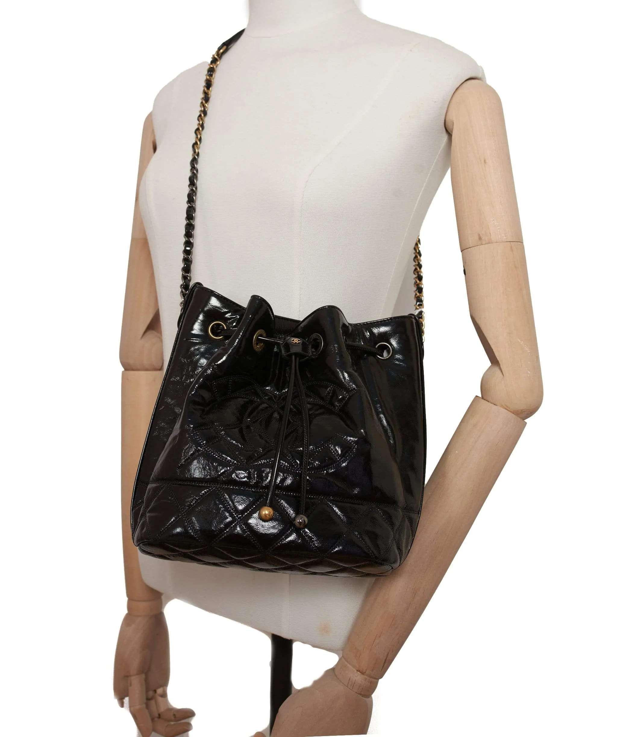 Chanel Gabrielle Patent Bucket Bag - AWL1442