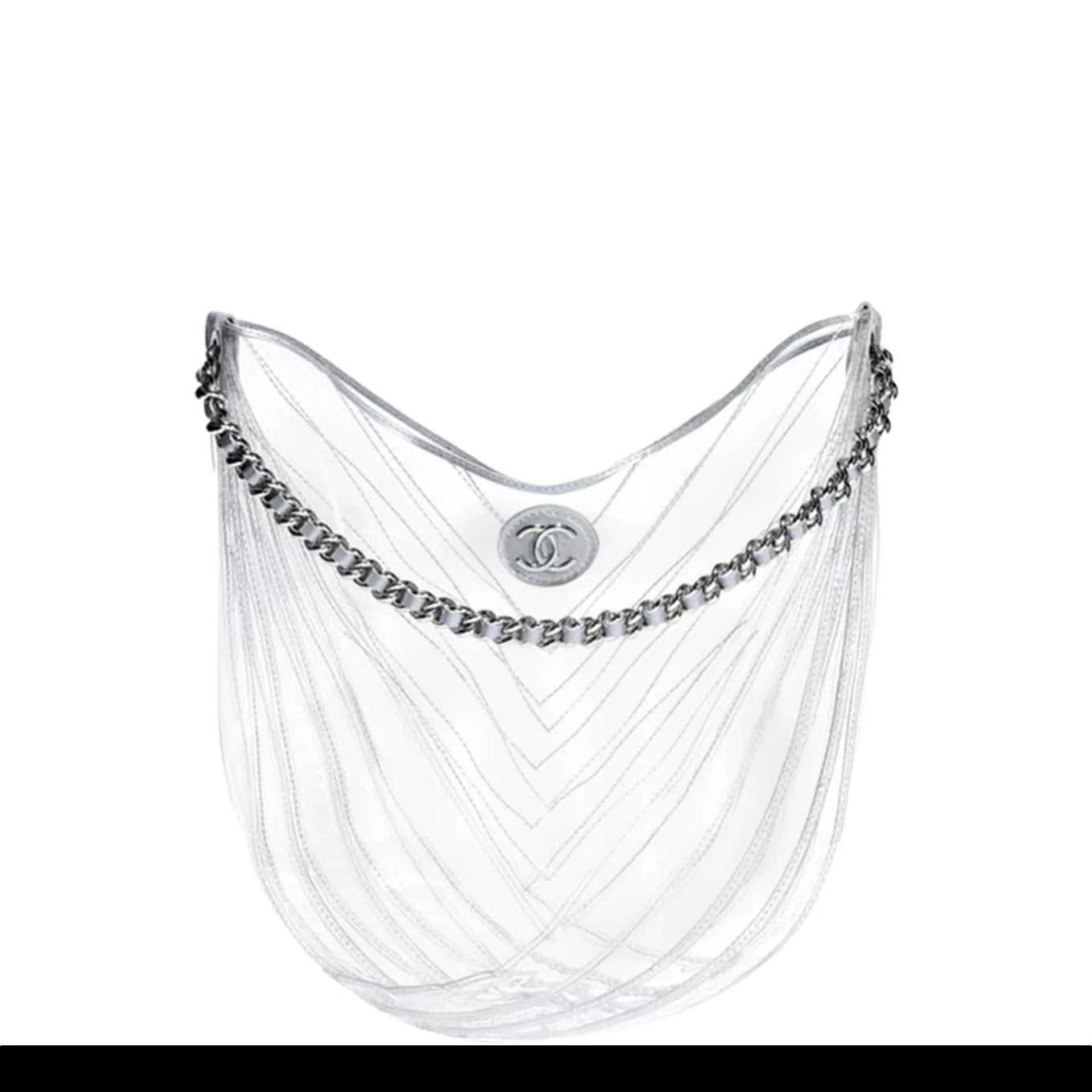 Chanel Hobo Handbag Transparent Teardrop Spring 2018 Clear PVC Tote