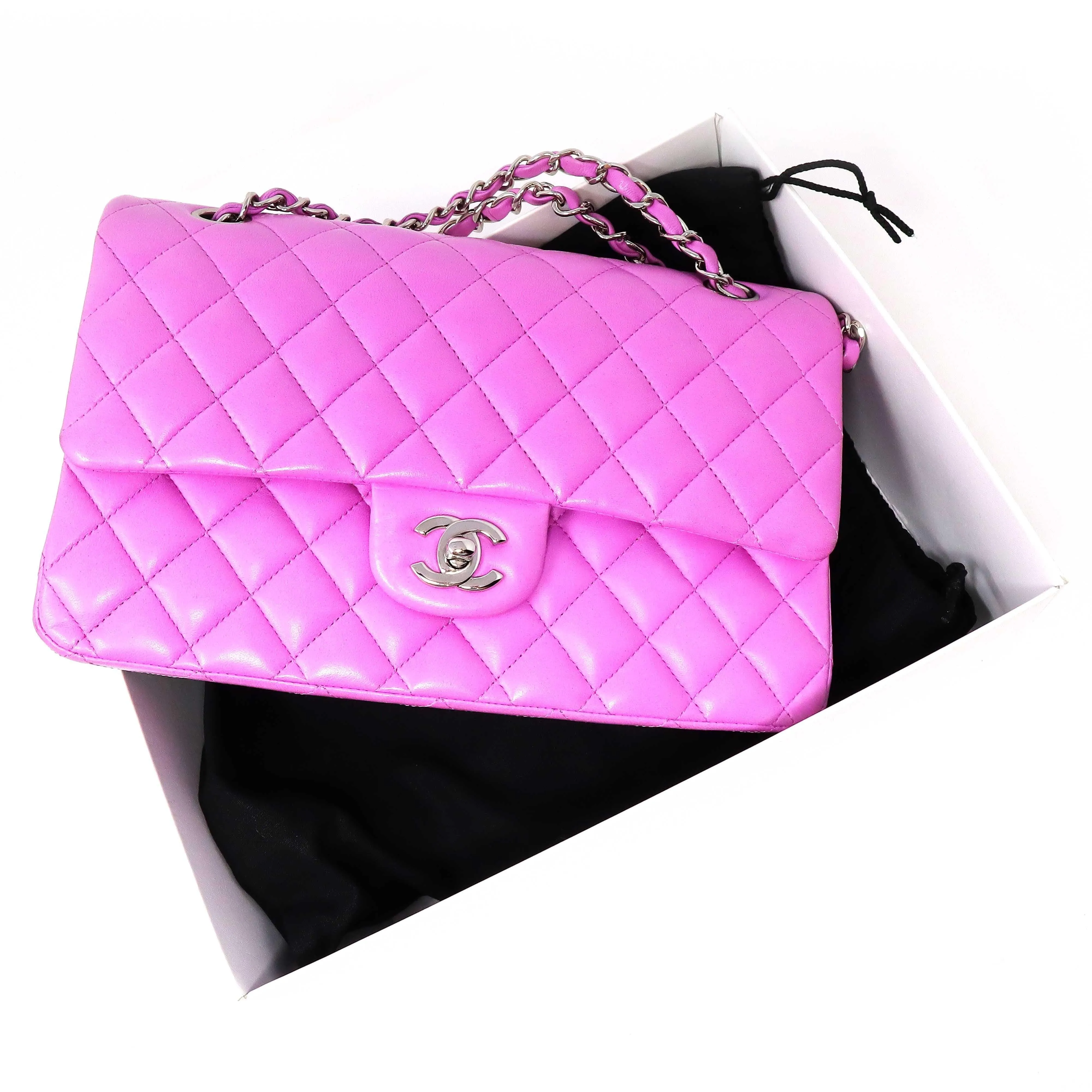 Chanel Medium Lilac Quilted Leather Classic Double Flap bag
