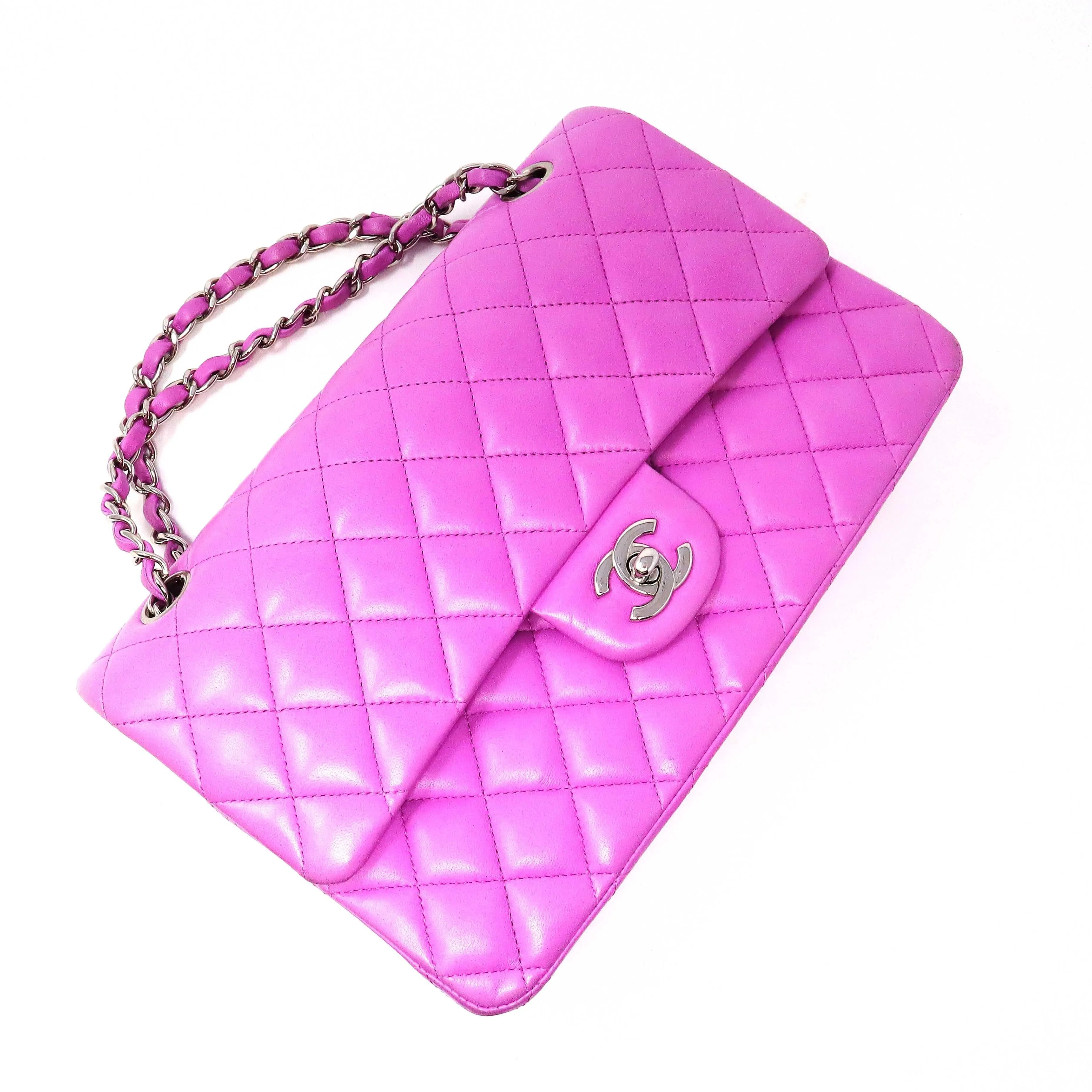 Chanel Medium Lilac Quilted Leather Classic Double Flap bag