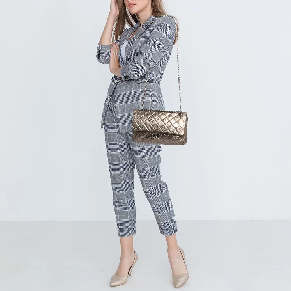 CHANEL Metallic Quilted Aged Leather Reissue 2.55 Classic 226 New Bag