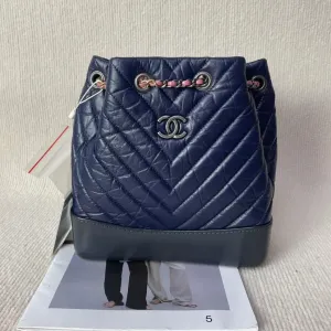Chanel Navy Bucket Bag 5020703 - Preloved Designer Handbag