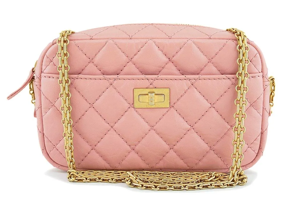 Chanel Pink Reissue 2.55 Mini Crossbody Classic Camera Case Bag