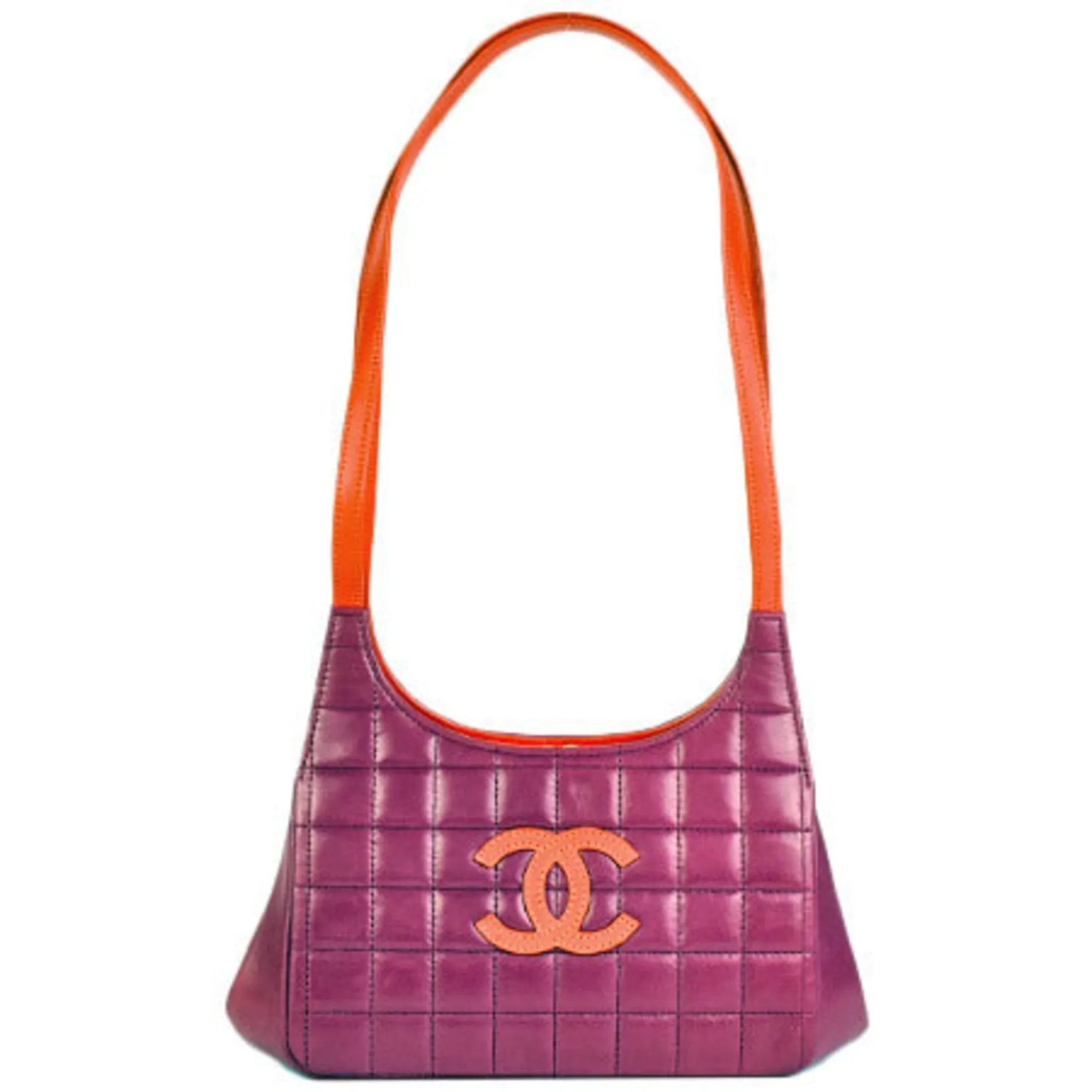 Chanel Purple Canvas Chocolate bar shoulder bag