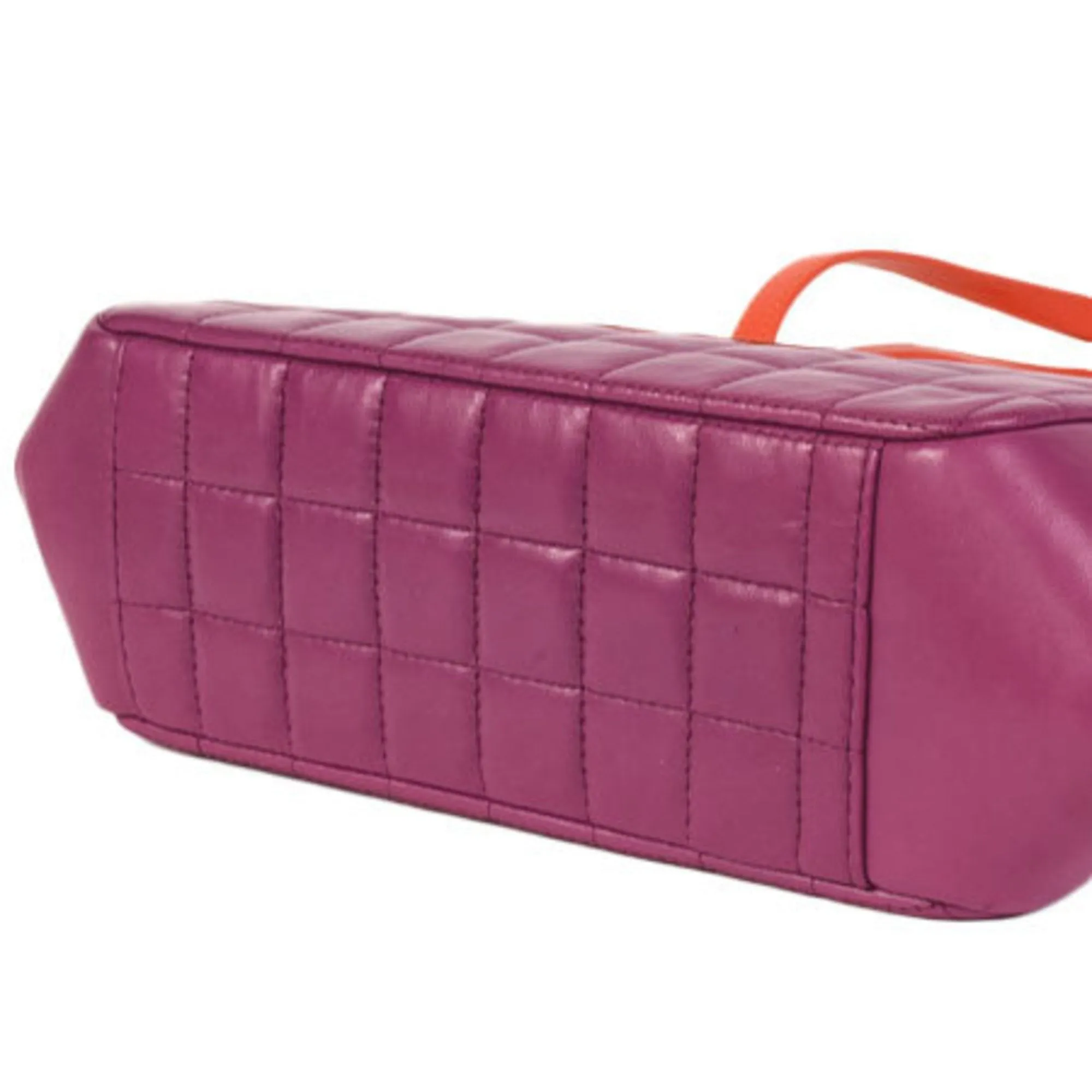 Chanel Purple Canvas Chocolate bar shoulder bag