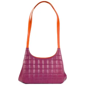 Chanel Purple Canvas Chocolate bar shoulder bag
