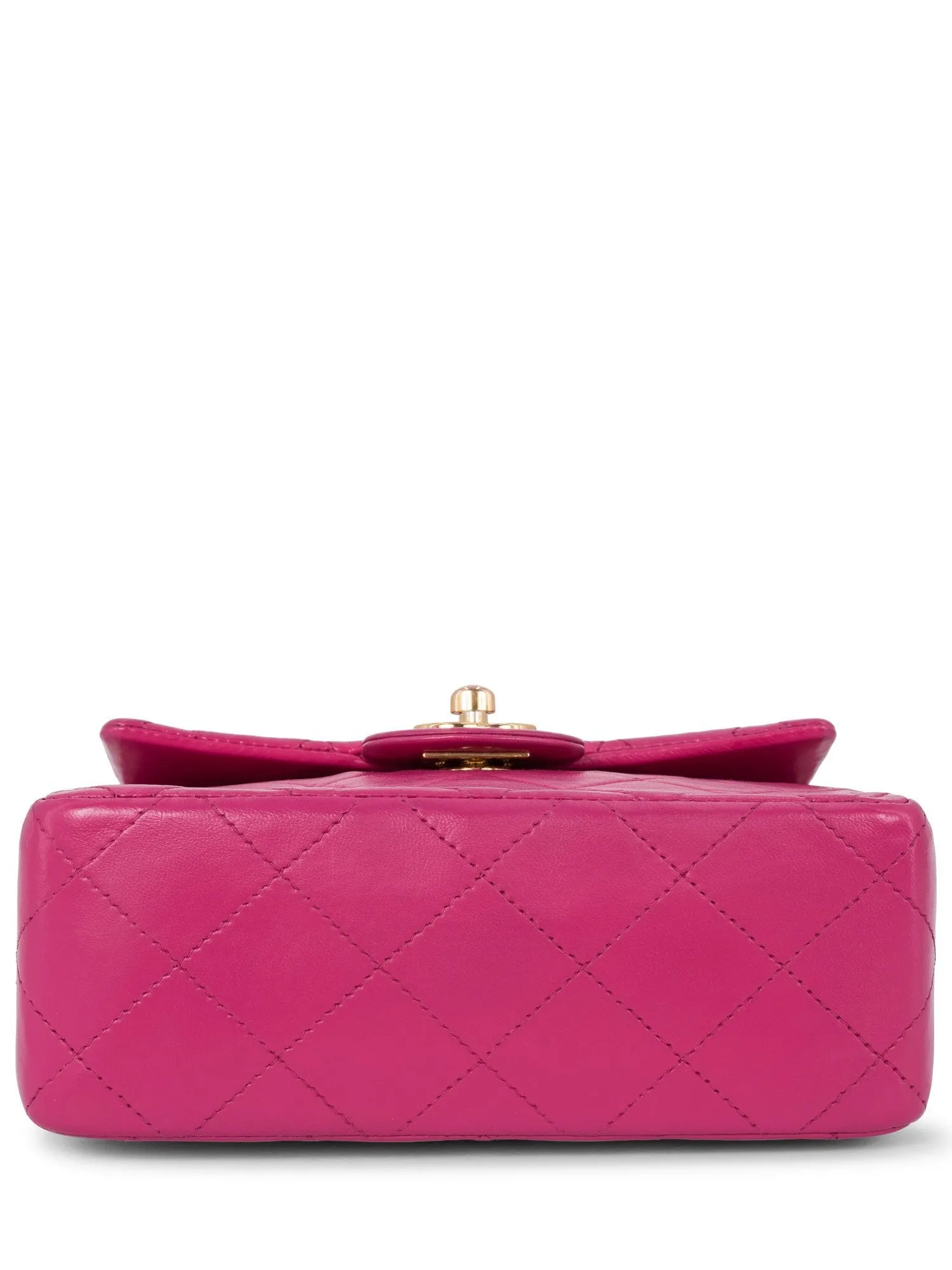 CHANEL Quilted Leather Mini Messenger Bag Pink