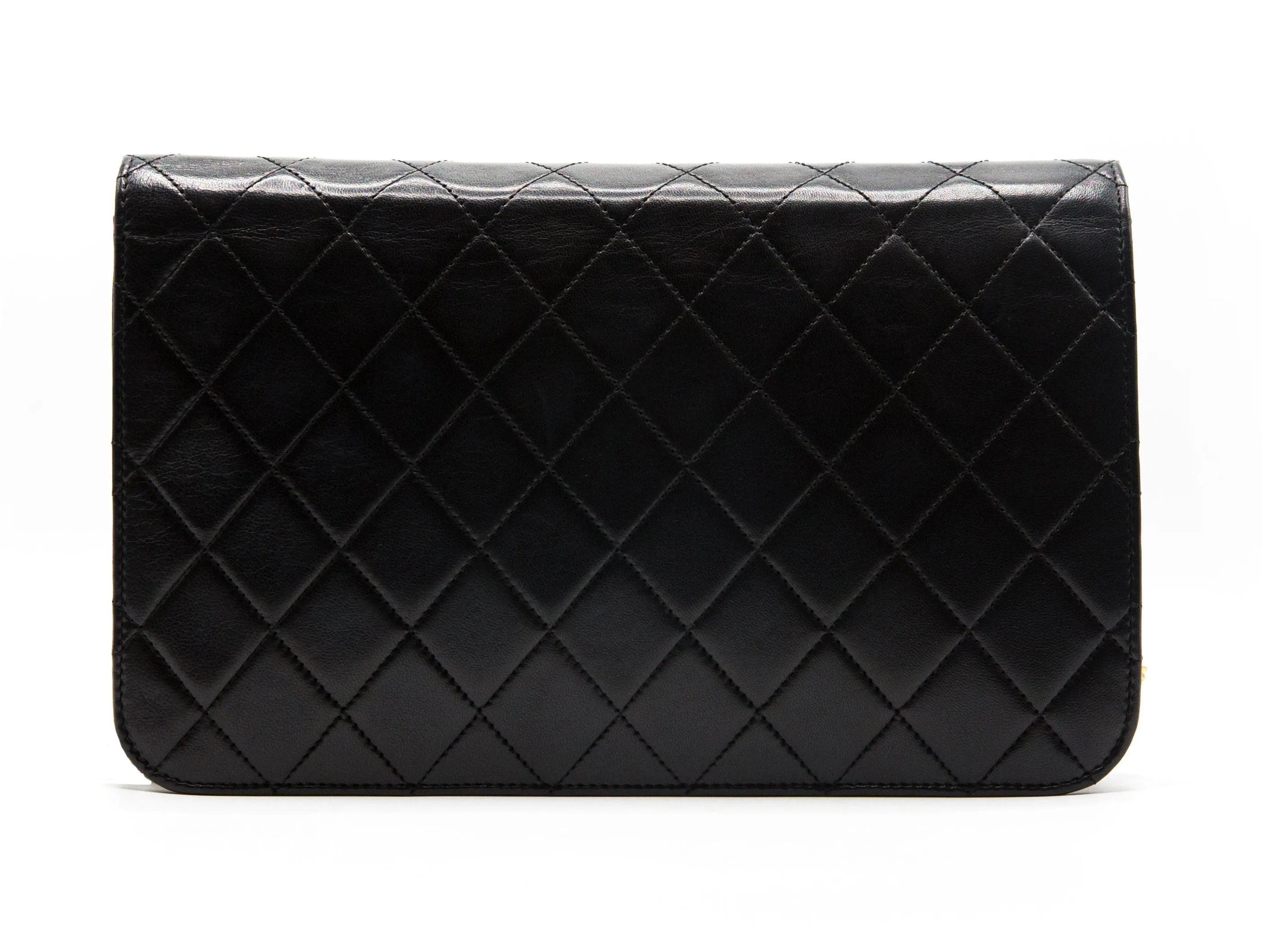Chanel Vintage Black Lambskin Medium Classic Full Flap Bag