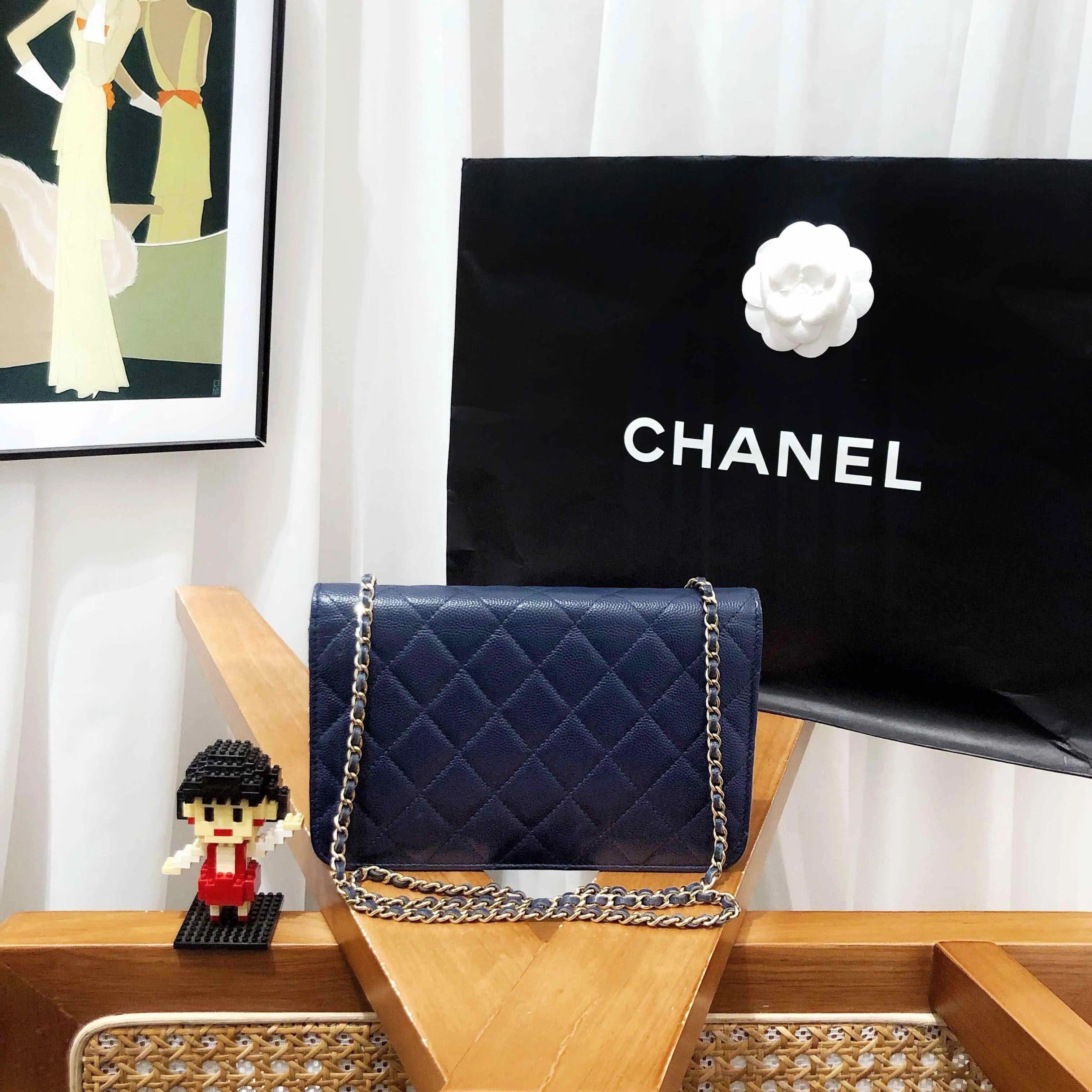 Chanel WOC Boy Flap Navy Wallet on Chain 2017 2018
