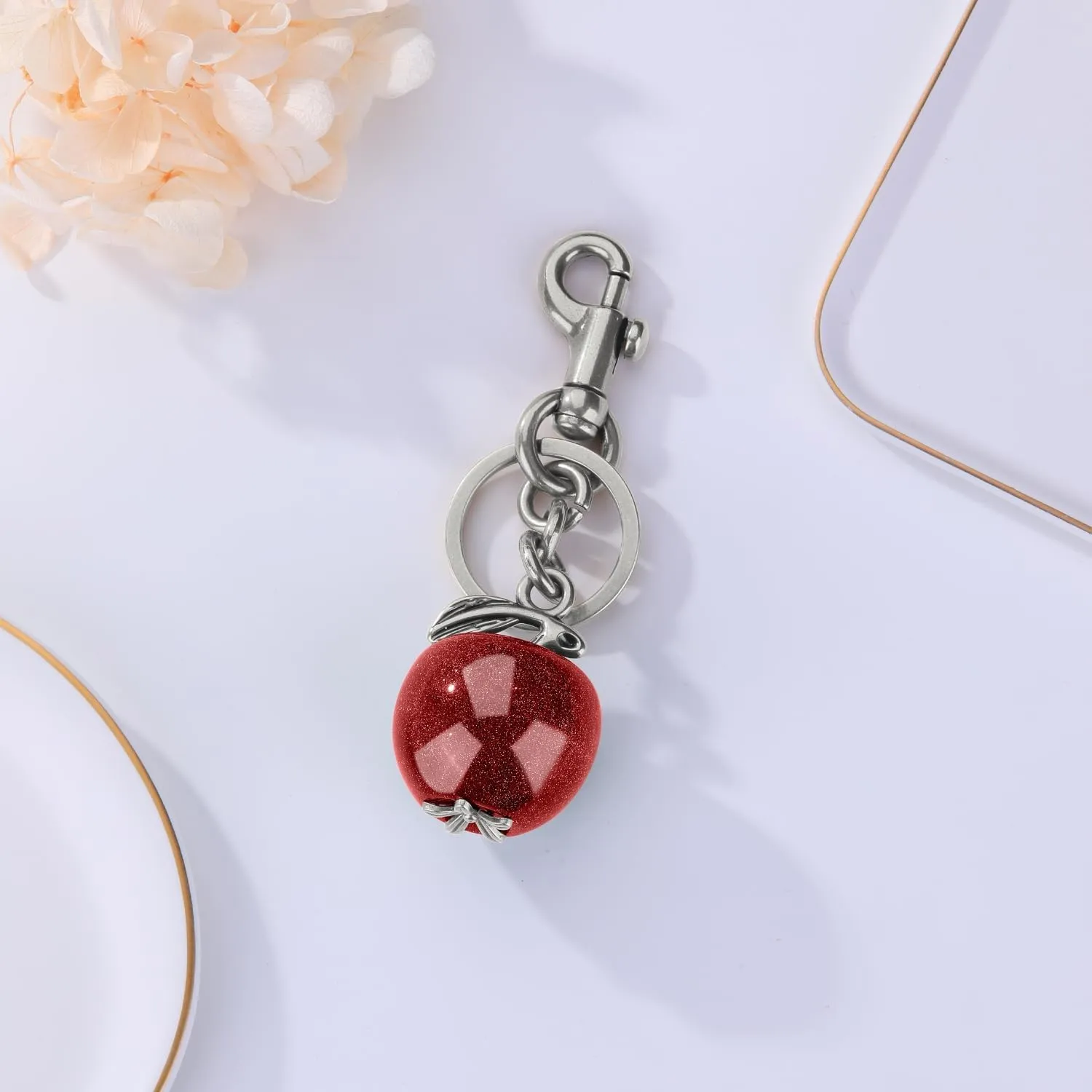 Cherry Bag Charm for Handbag Cute Cherry Keychain Accessories Mini Purse Charm for Women