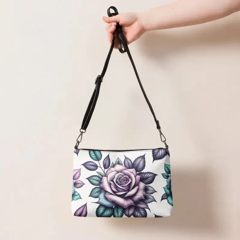 Chic Premium Faux Leather Flower Crossbody Bag