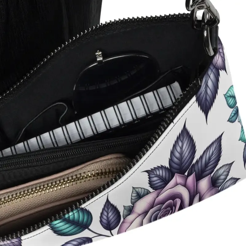 Chic Premium Faux Leather Flower Crossbody Bag