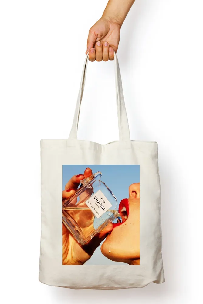 Chic Sip Chanel Perfume Tote Bag