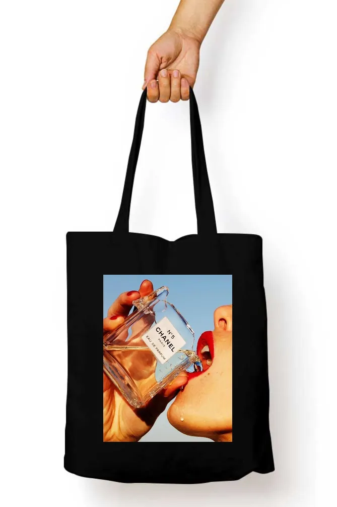 Chic Sip Chanel Perfume Tote Bag