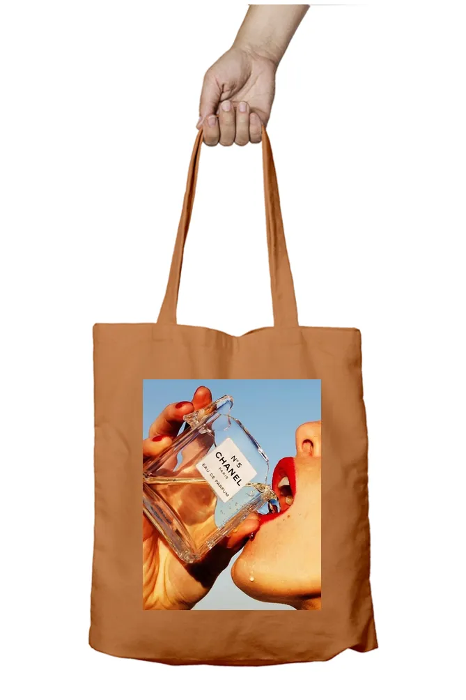 Chic Sip Chanel Perfume Tote Bag