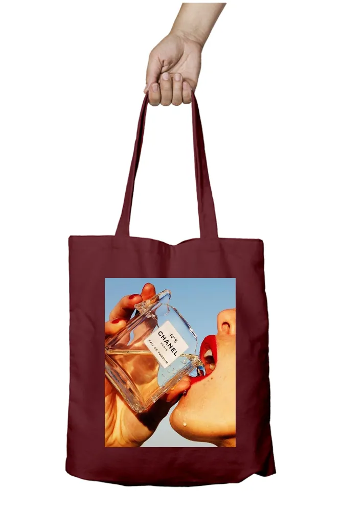 Chic Sip Chanel Perfume Tote Bag