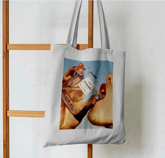 Chic Sip Chanel Perfume Tote Bag