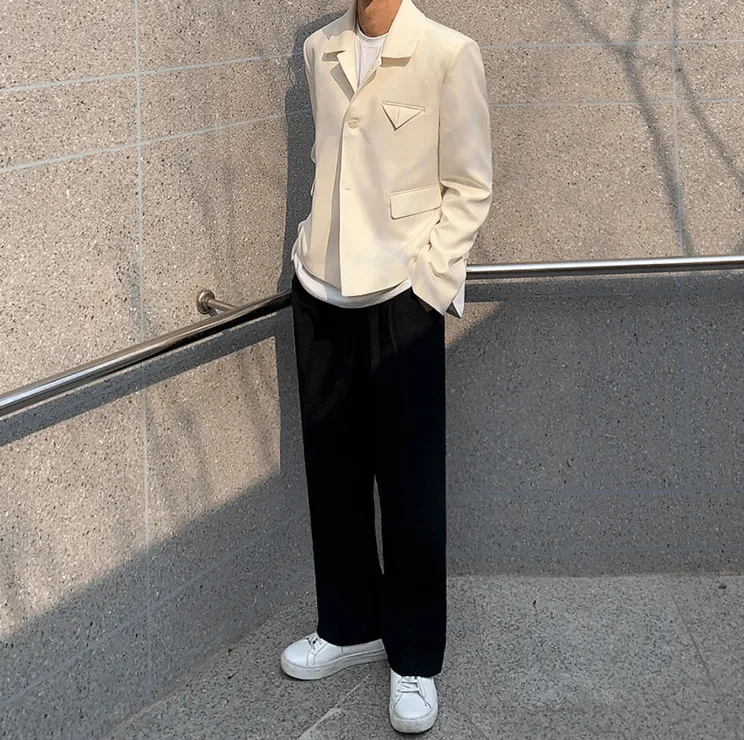 Chicmy-Korean style, Korean men's outfit, minimalist style, street fashion No. 3074 WIDE STRAIGHT LOOSE PANTS