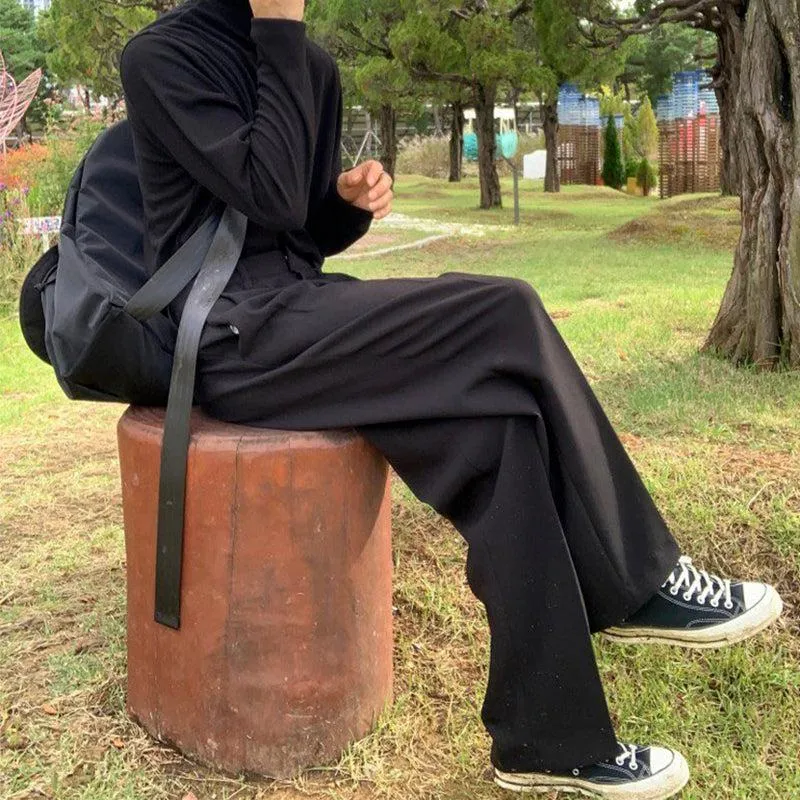Chicmy-Korean style, Korean men's outfit, minimalist style, street fashion No. 3074 WIDE STRAIGHT LOOSE PANTS